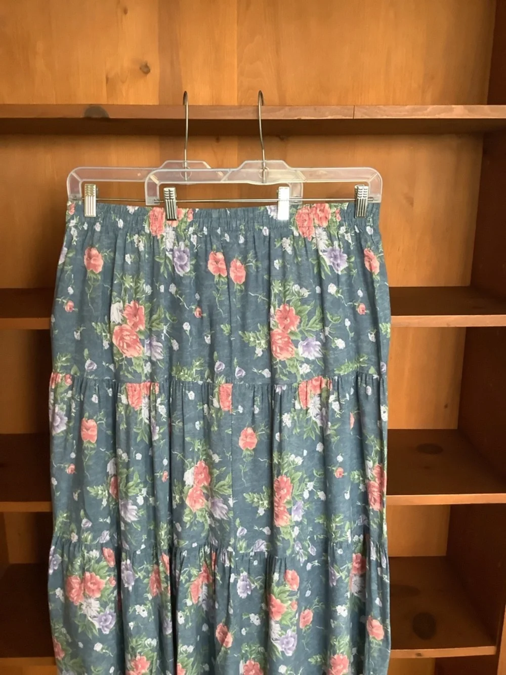 Vintage Floral Rayon Prairie Midi Skirt Size XL XXL Cottagecore Grunge Plus Size - Picture 7 of 10